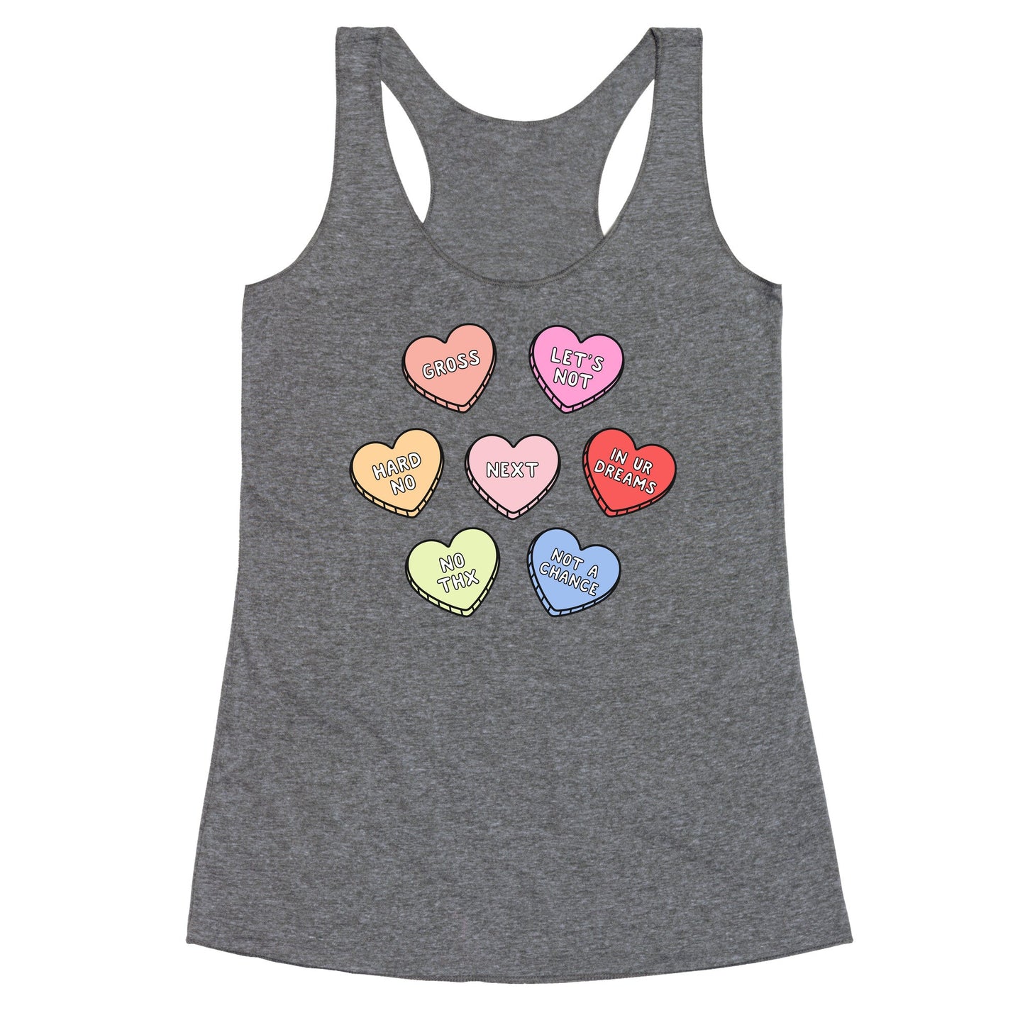 Sarcastic Candy Hearts Racerback Tank