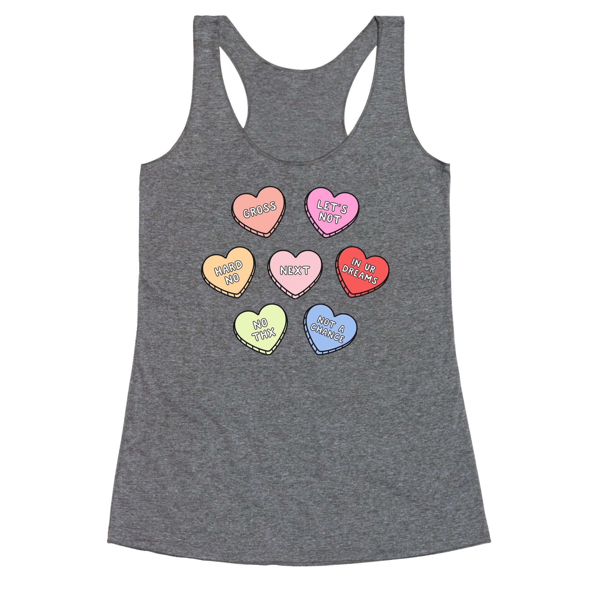 Sarcastic Candy Hearts Racerback Tank
