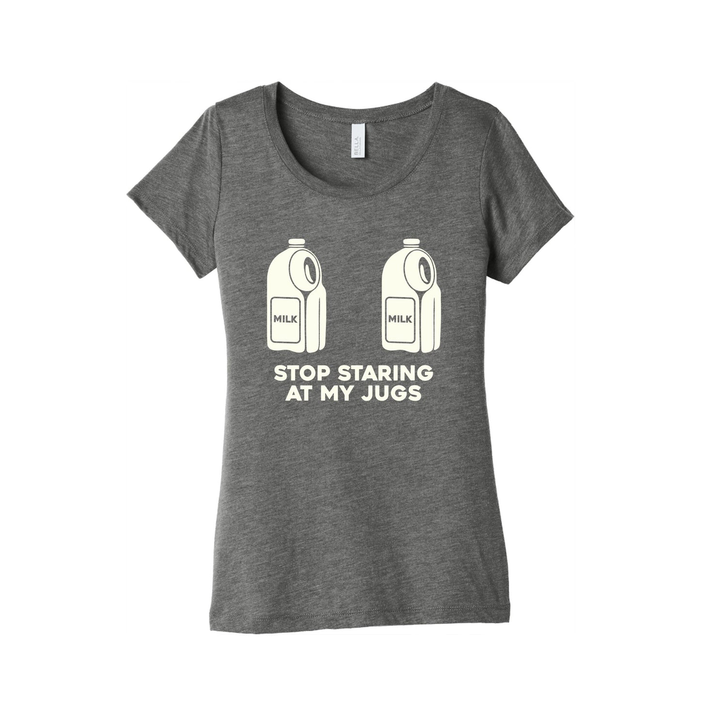 Stop Staring At My Jugs Womens Triblend Tee