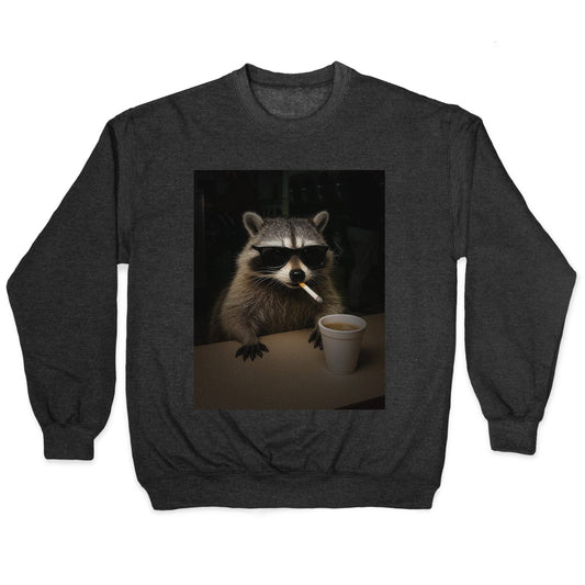 Coffee Raccoon Crewneck Sweatshirt