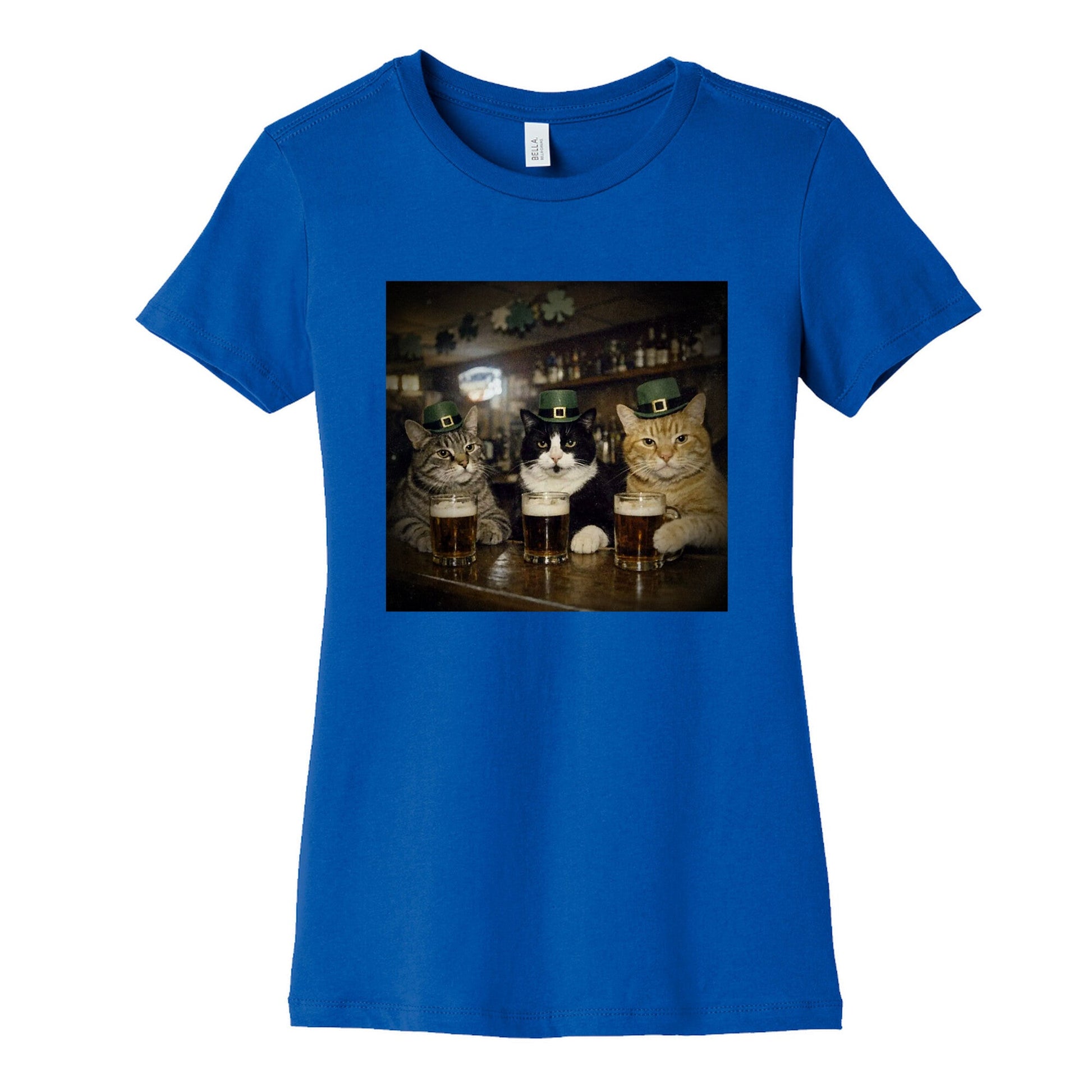 Saint Patrick Cats Womens Cotton Tee