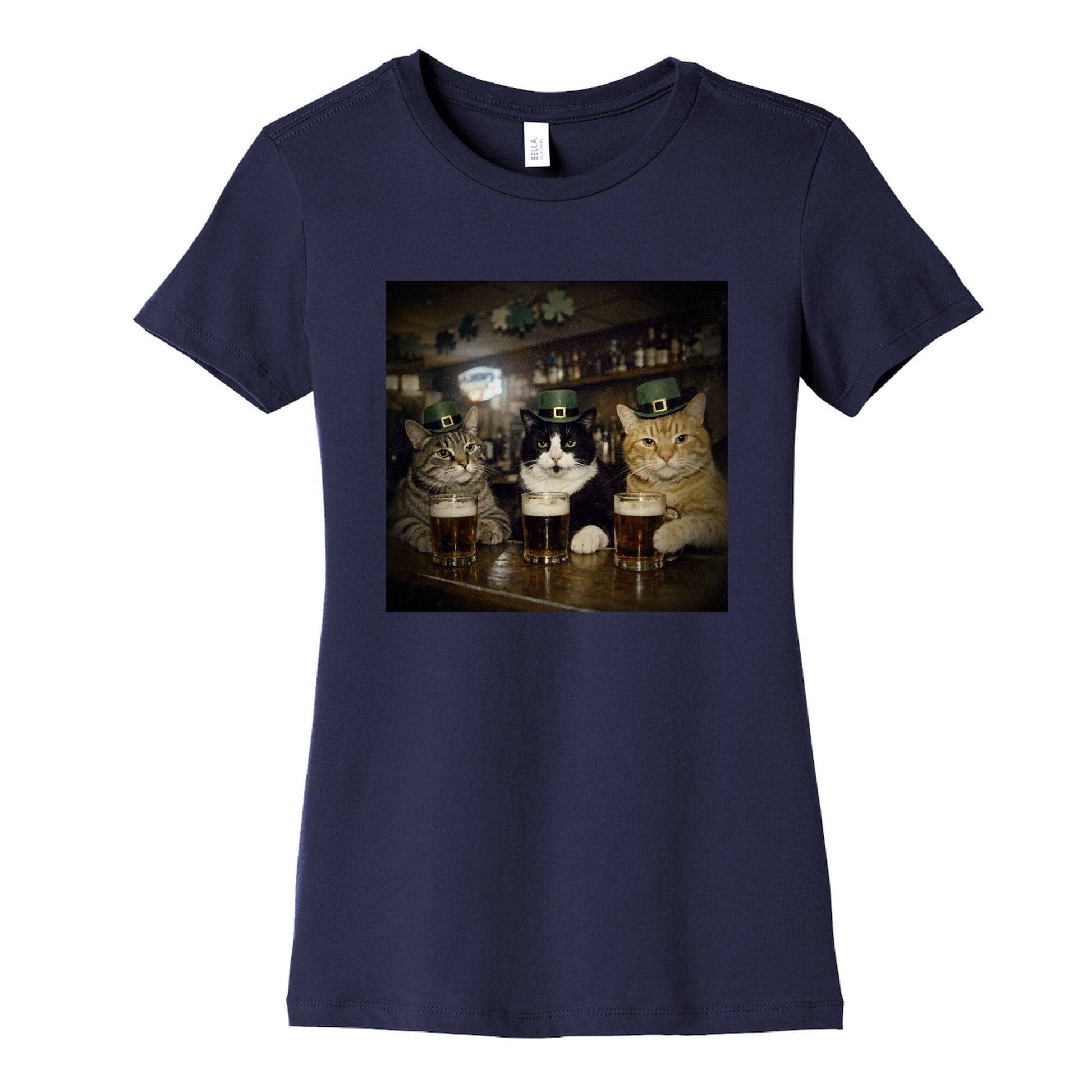 Saint Patrick Cats Womens Cotton Tee