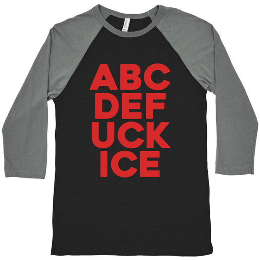 Fuck ICE Alphabet Baseball Tee
