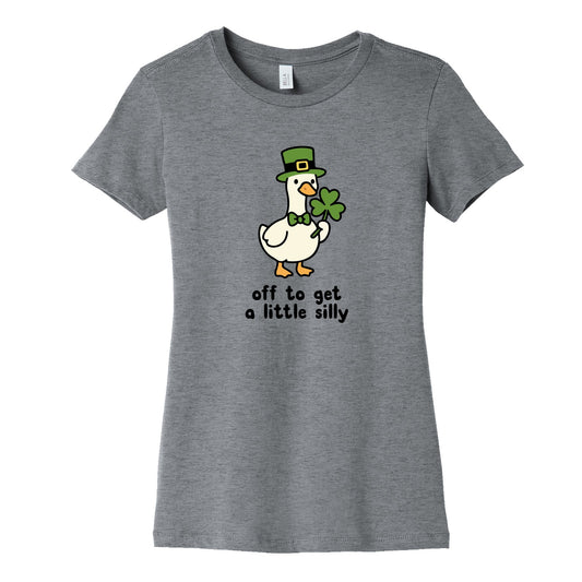 Saint Patricks Day Goose Womens Cotton Tee