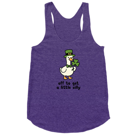 Saint Patricks Day Goose Racerback Tank