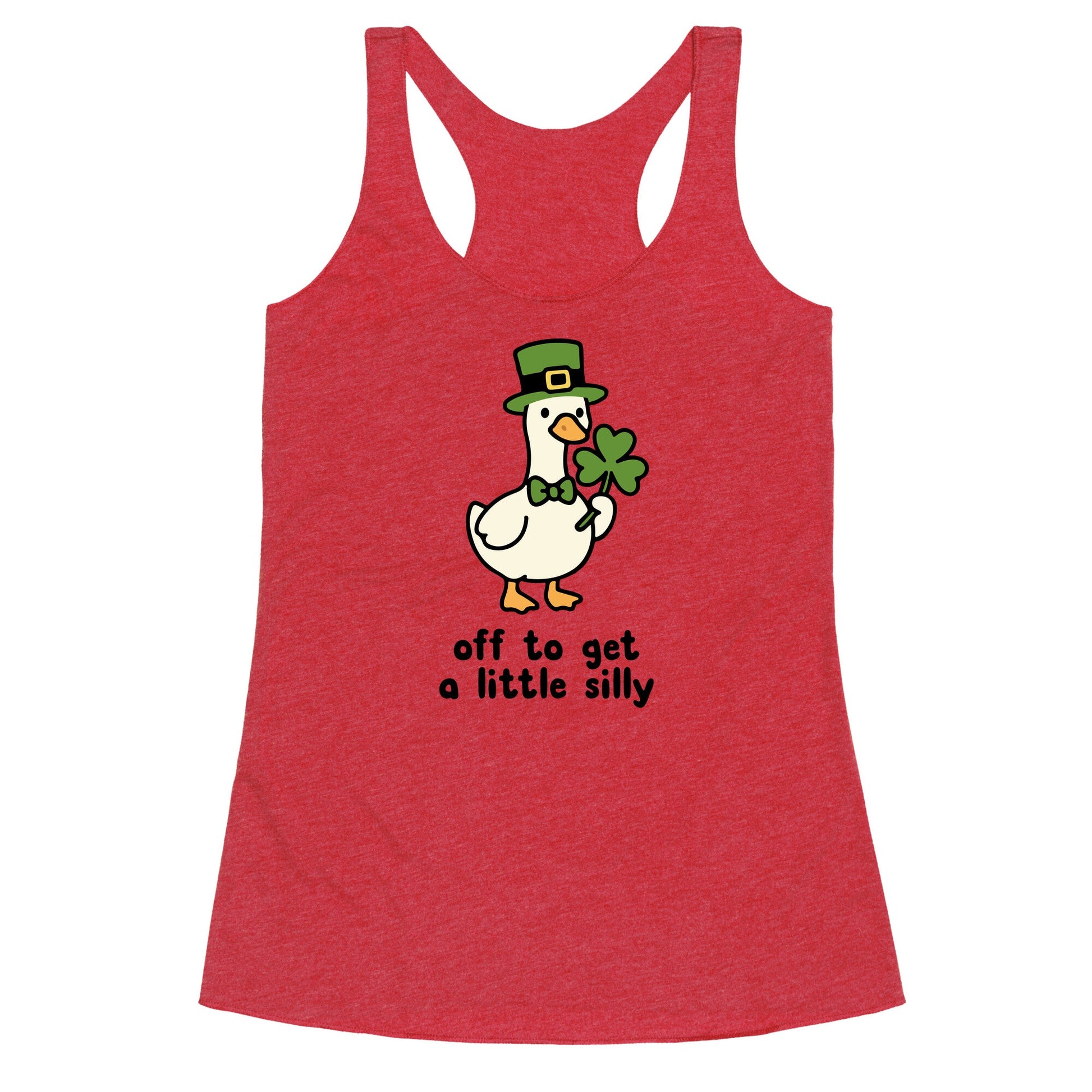 Saint Patricks Day Goose Racerback Tank