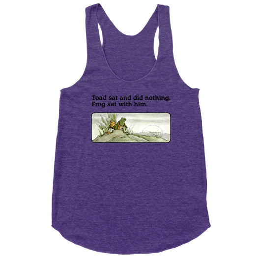 Toad Sat And Did Nothing Racerback Tank