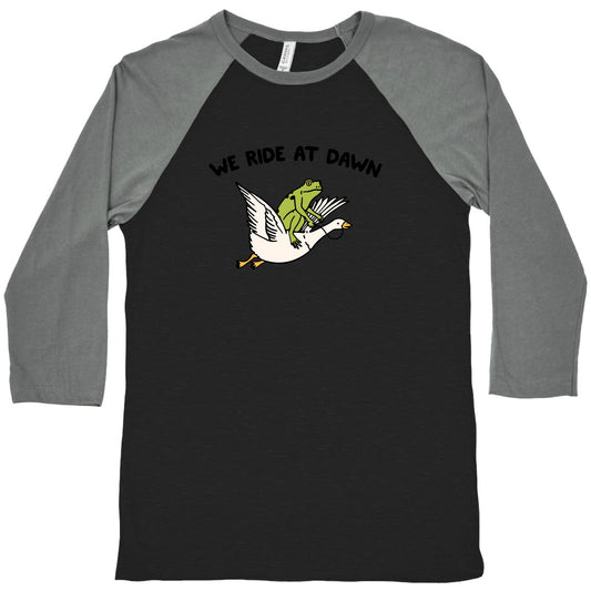 We Ride At Dawn Baseball Tee