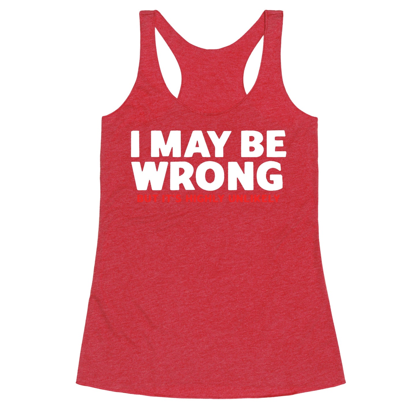 I May Be Wrong Racerback Tank