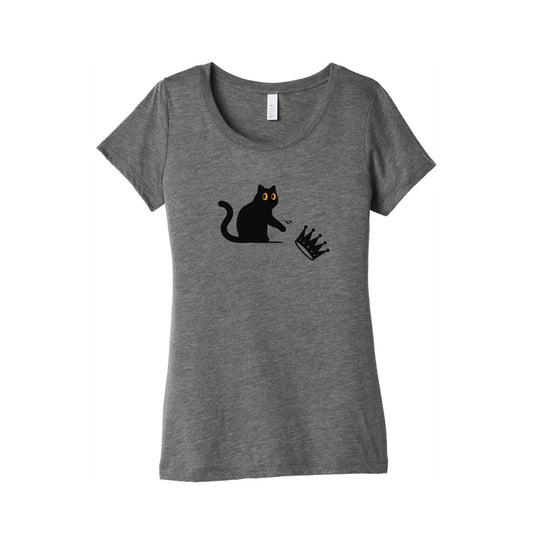 No Kings Cat Womens Triblend Tee