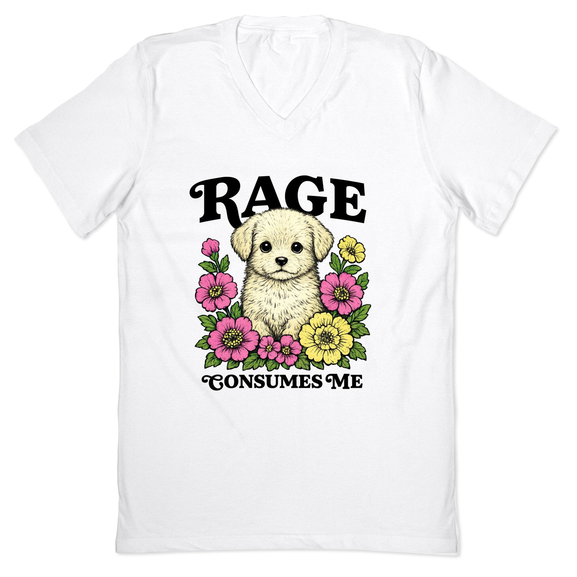Rage Consumes Me Puppy V-Neck