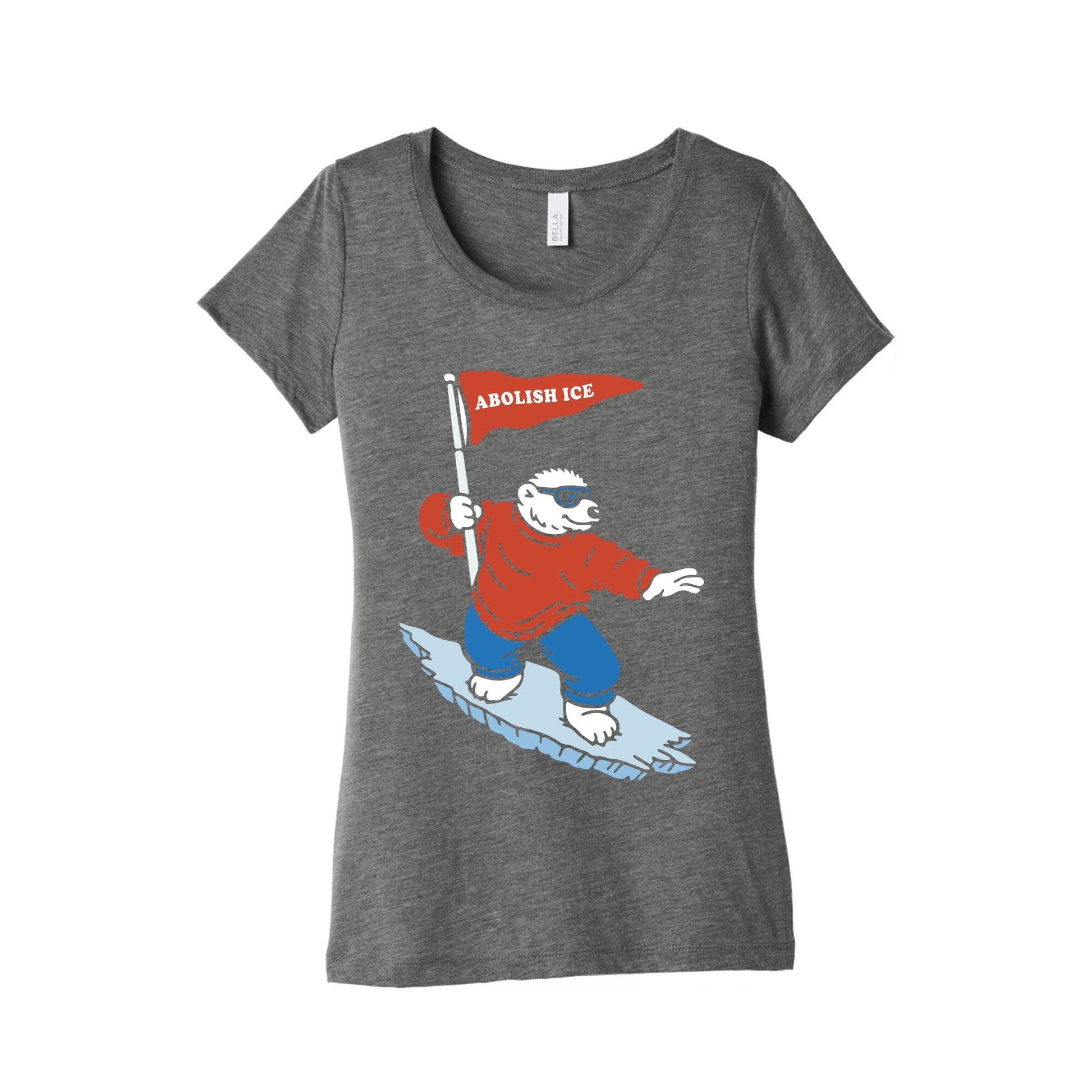 Abolish ICE Bear Womens Triblend Tee