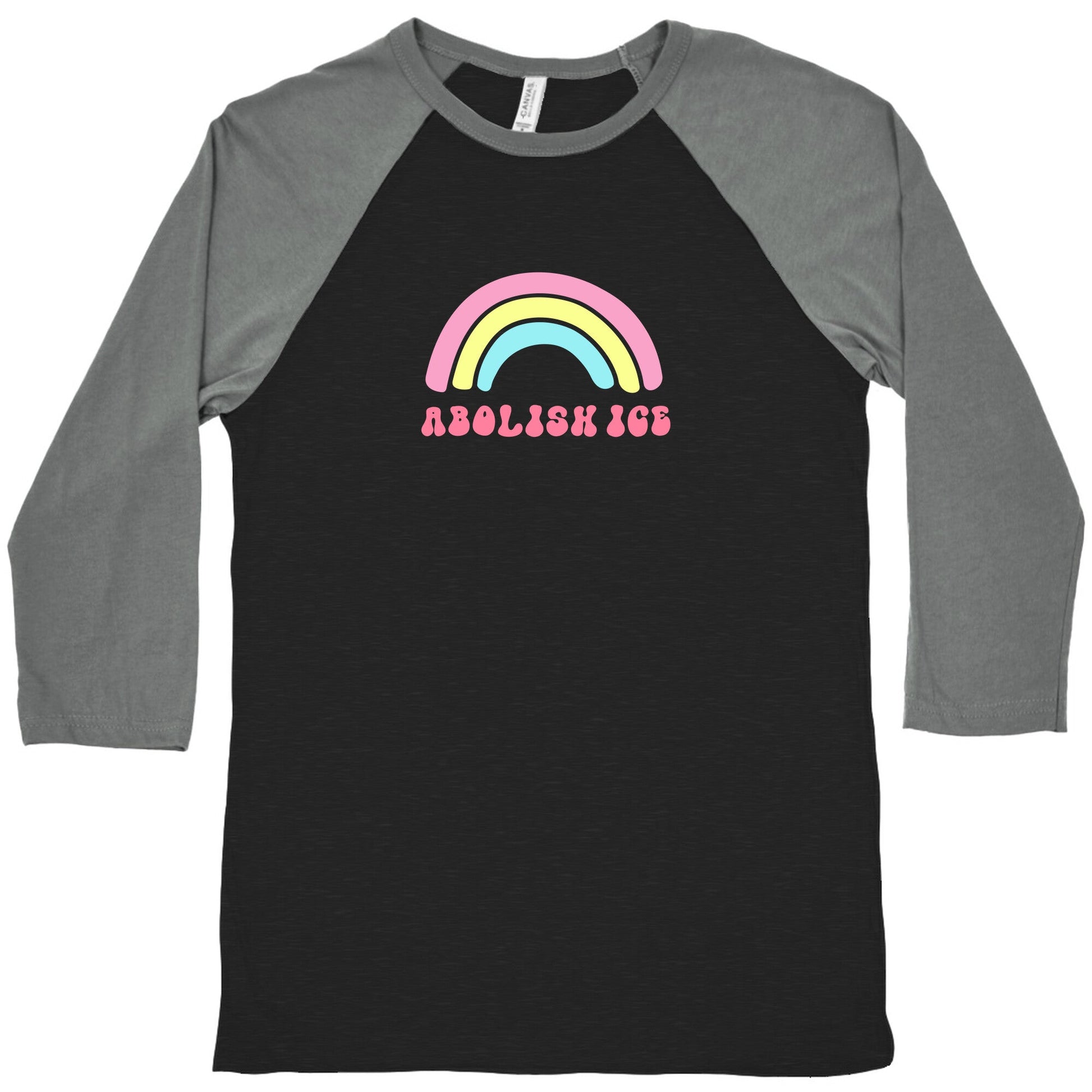 Abolish ICE Rainbow Baseball Tee