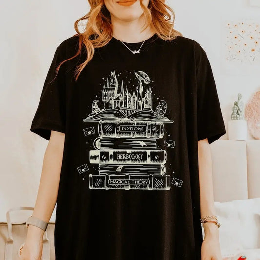 reading book wizard shirt dark academia gothic clothes birthday Christmas fandom gift Halloween herbology potions tshirt...
