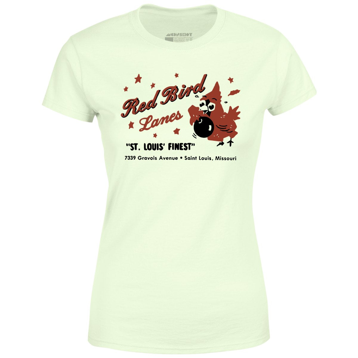 Red Bird Lanes v1 - St. Louis, MO - Vintage Bowling Alley - Women's T-Shirt