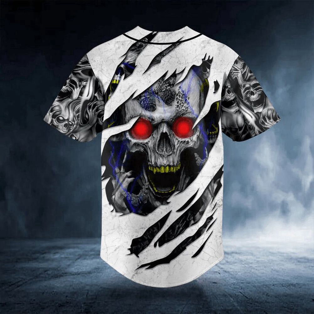 Red Eyes Skull Baseball Jersey For Men Women, Men's Baseball Jersey For Men Women - lylyprint.com
