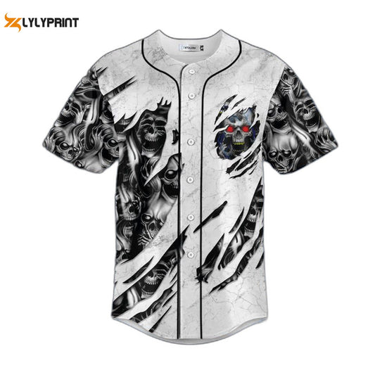 Red Eyes Skull Baseball Jersey For Men Women, Men's Baseball Jersey For Men Women - lylyprint.com