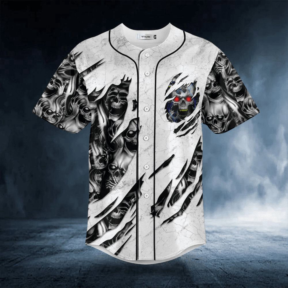 Red Eyes Skull Baseball JerseyMen's Baseball Jersey Gift For Skull Lover, Skull lovers - lylyprint.com