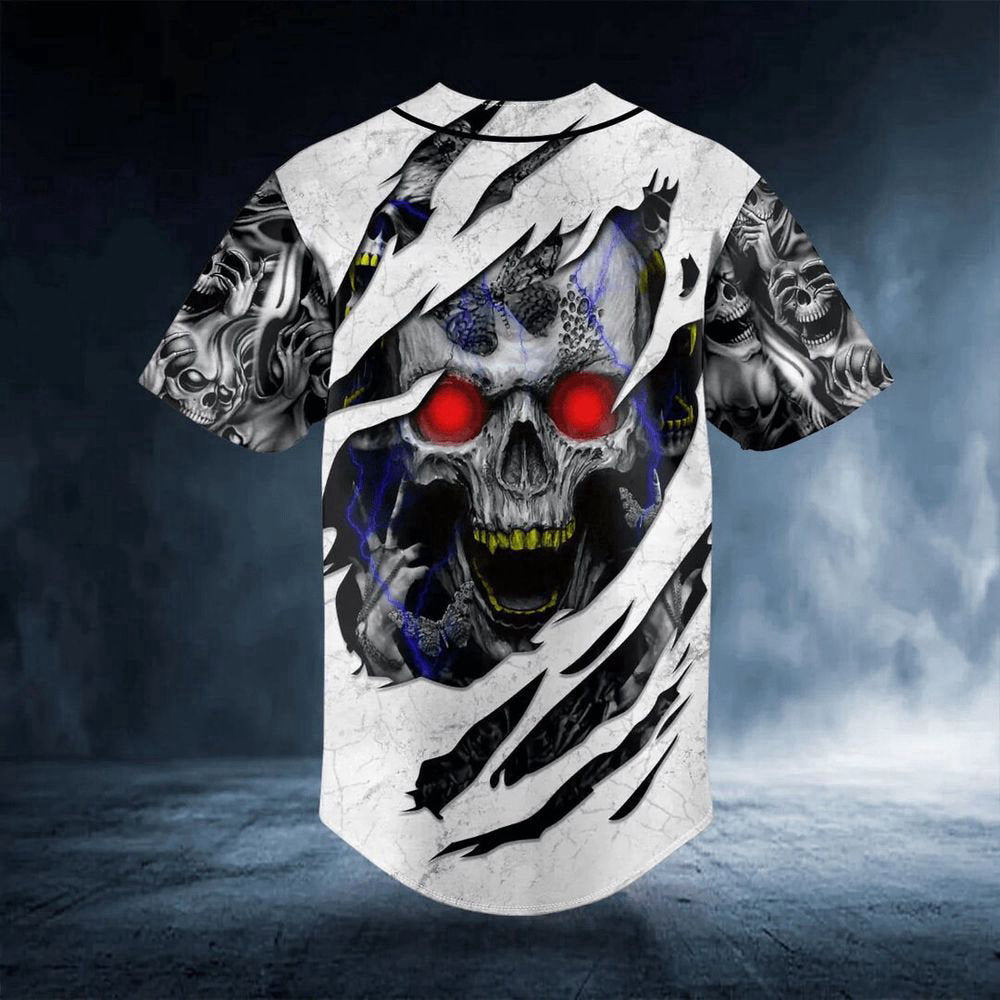 Red Eyes Skull Baseball JerseyMen's Baseball Jersey Gift For Skull Lover, Skull lovers - lylyprint.com