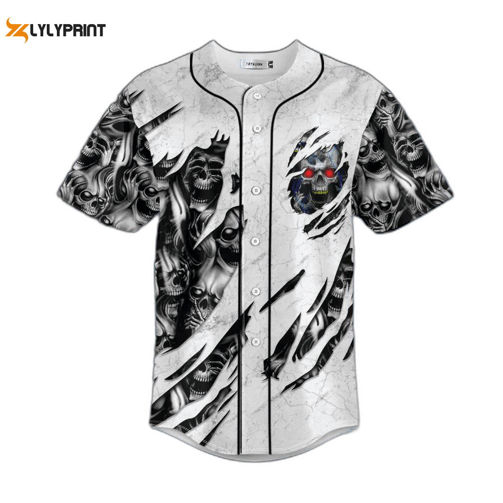 Red Eyes Skull Baseball JerseyMen's Baseball Jersey Gift For Skull Lover, Skull lovers - lylyprint.com