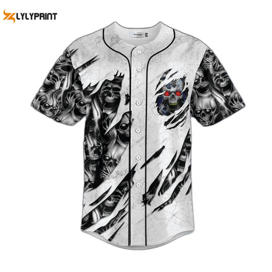 Red Eyes Skull Baseball JerseyMen's Baseball Jersey Gift For Skull Lover, Skull lovers - lylyprint.com