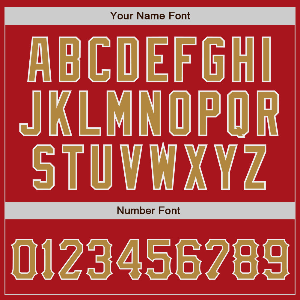 Custom Red Old Gold-White Authentic Baseball Jersey