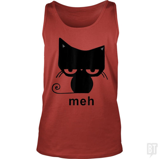 Meh Black Cat Funny Tank Tops