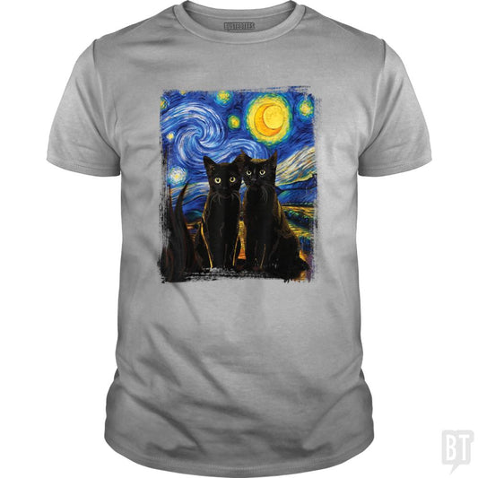 Black Cats Starry Night