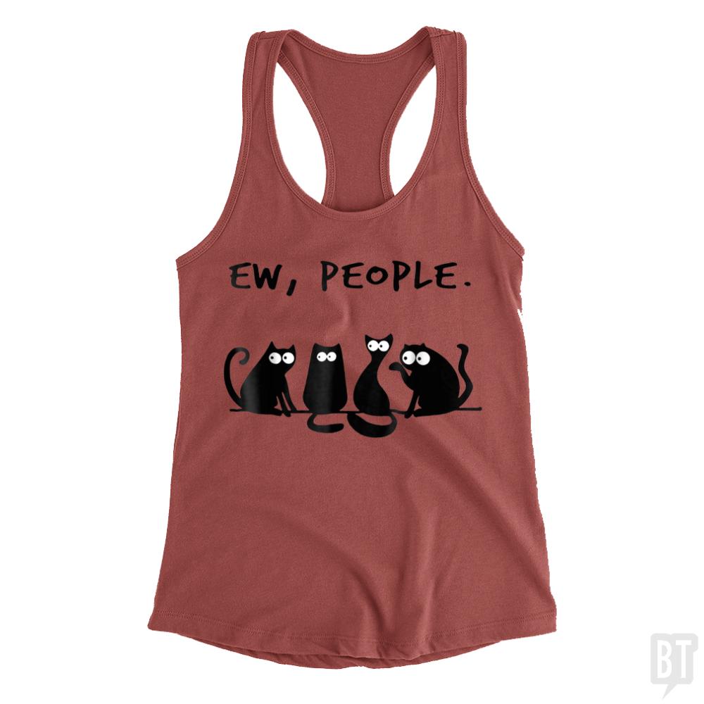 Funny Cat Ew, People Tank Tops