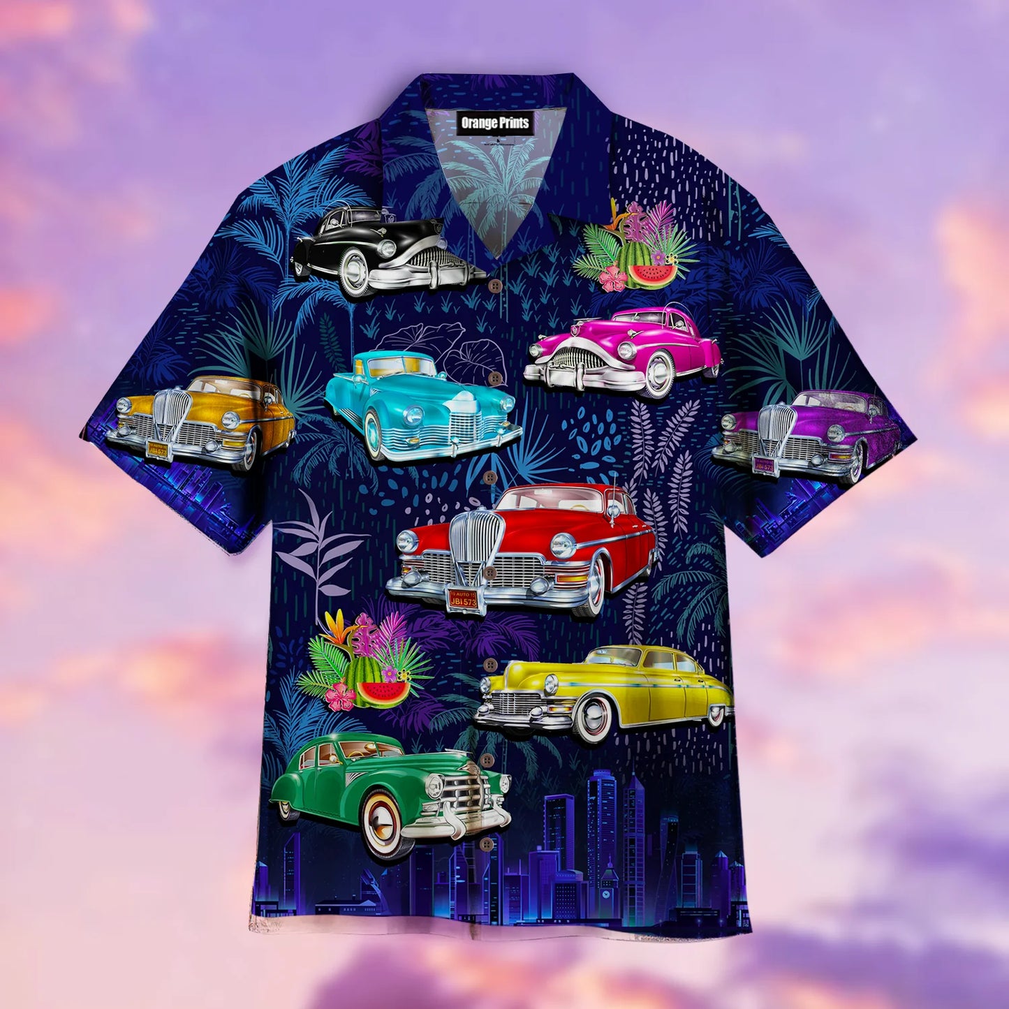 Retro Car Trendy Hawaiian Shirt For