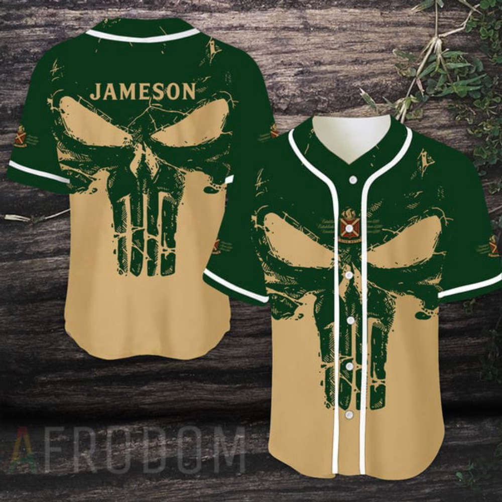 Retro Skull Jameson Whiskey Baseball Jersey - Aopprinter