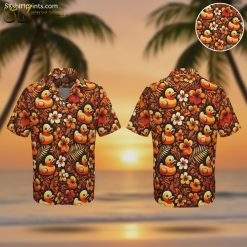 Tropical Paradise Rubber Ducky Hawaiian Shirt for Men with Button Down Design