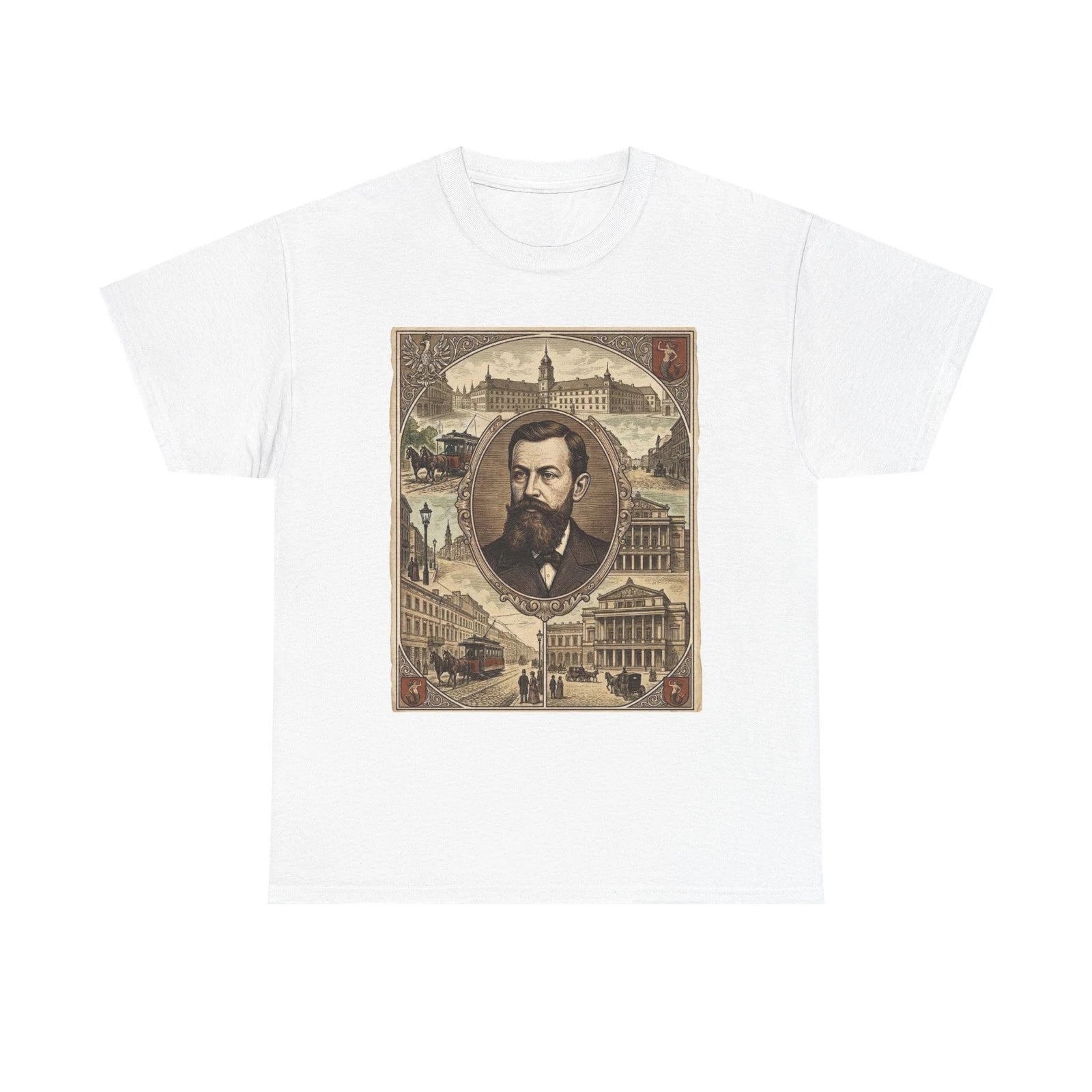 Vintage 1850s European City Portrait Shirt Ancestry Heritage Gift Graphic Tee
