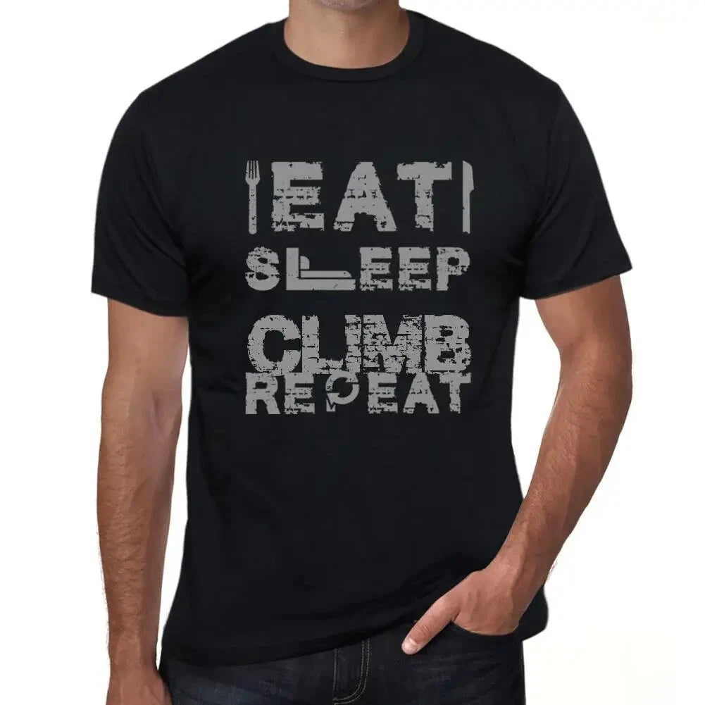 Men's Graphic T-Shirt Food Sleep Climbing Repeat - Eat Sleep Climb