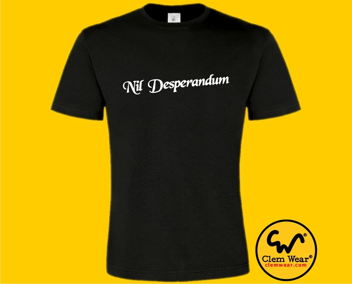 Rik Mayall Bottom tshirt tee t-shirt Nil Desperandum funny comedy carbon neutral