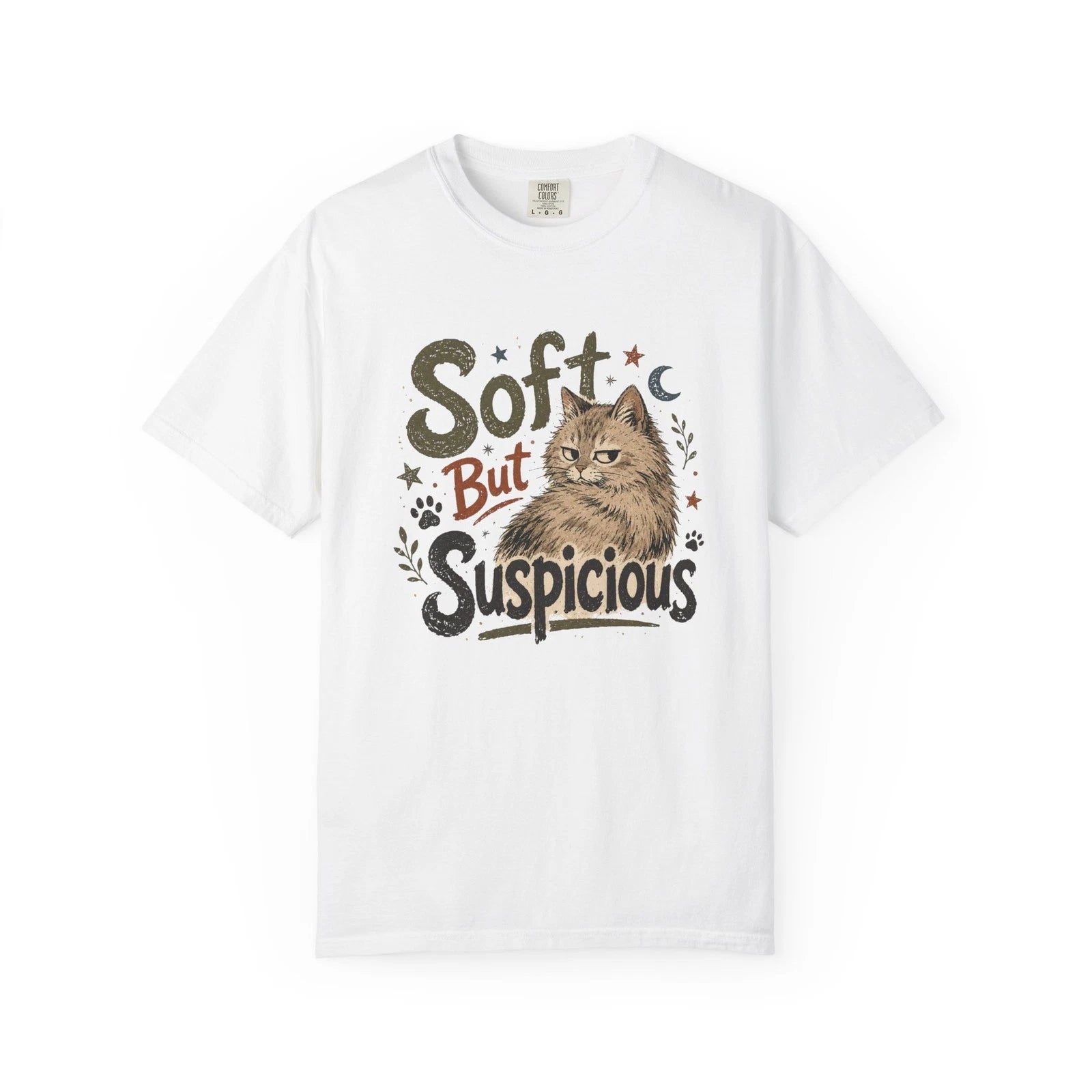 Soft But Suspicious Cat T-Shirt | Cute Retro Cat Graphic