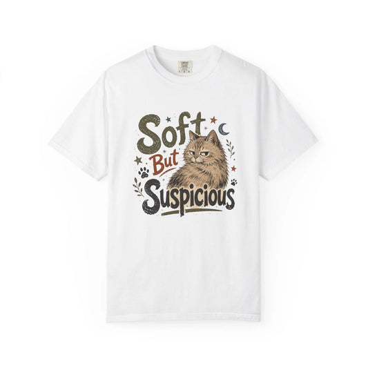 Soft But Suspicious Cat T-Shirt | Cute Retro Cat Graphic