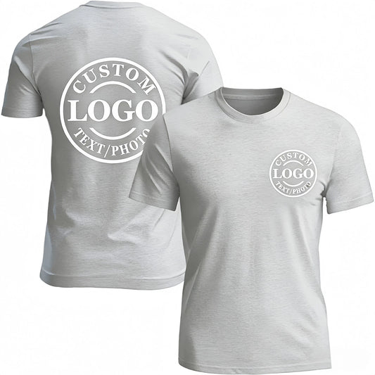 Personalized short-sleeved T-shirt (men /women) with custom text logo/Image