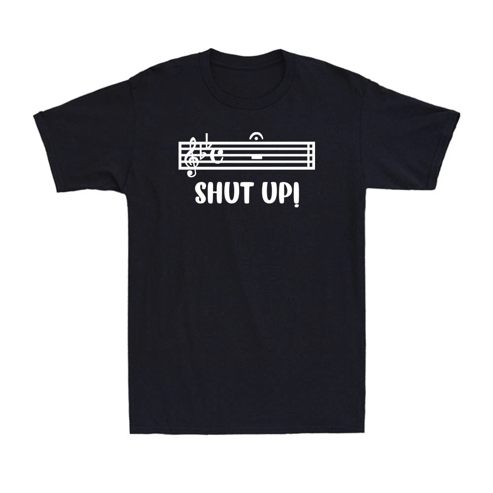 Band Geek Shut Up Fermata Music Shirt Clever Musical Pun Vintage Men's T-Shirt