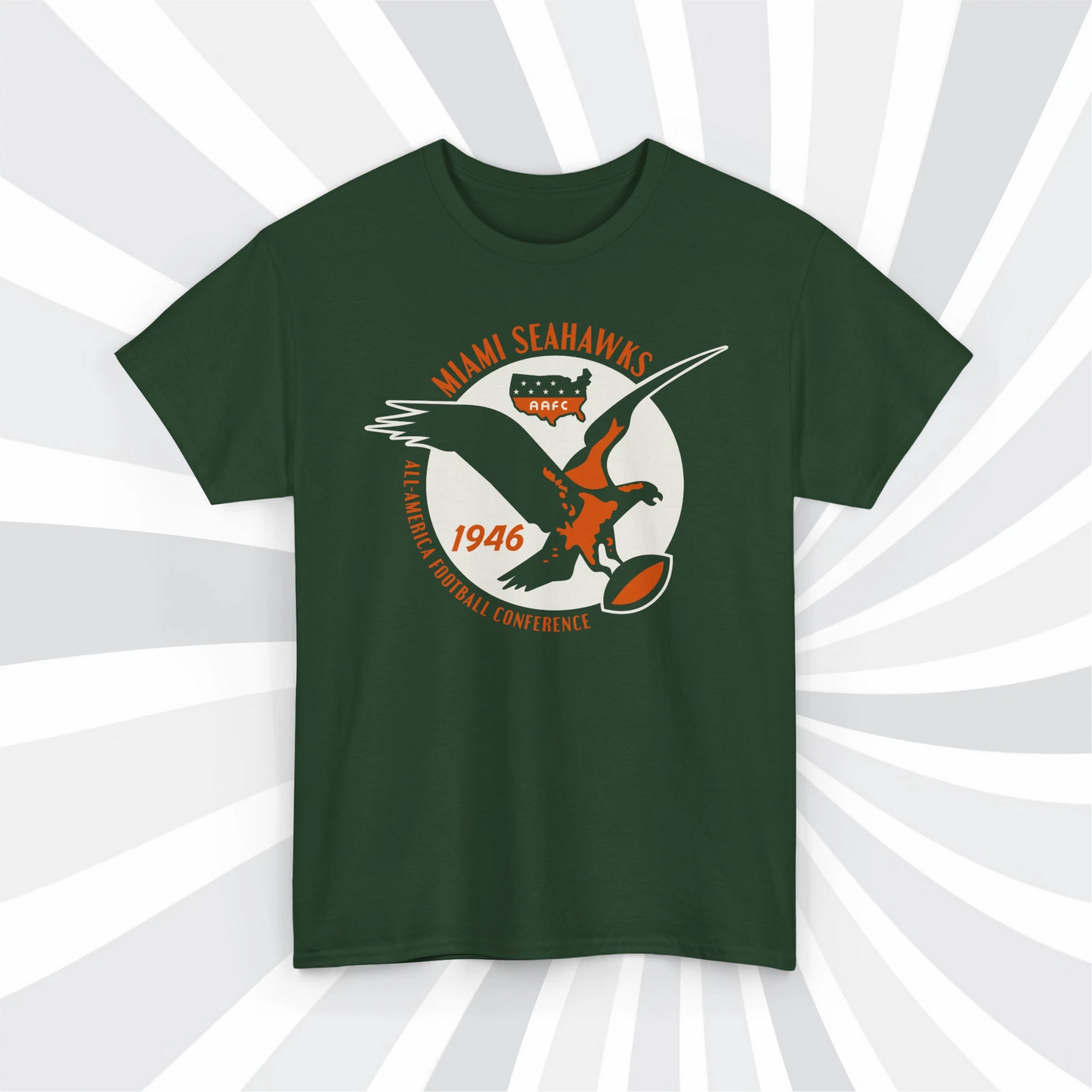 Miami Seahawks 1946 AAFC Vintage Football Forest T-Shirt - Dolphins