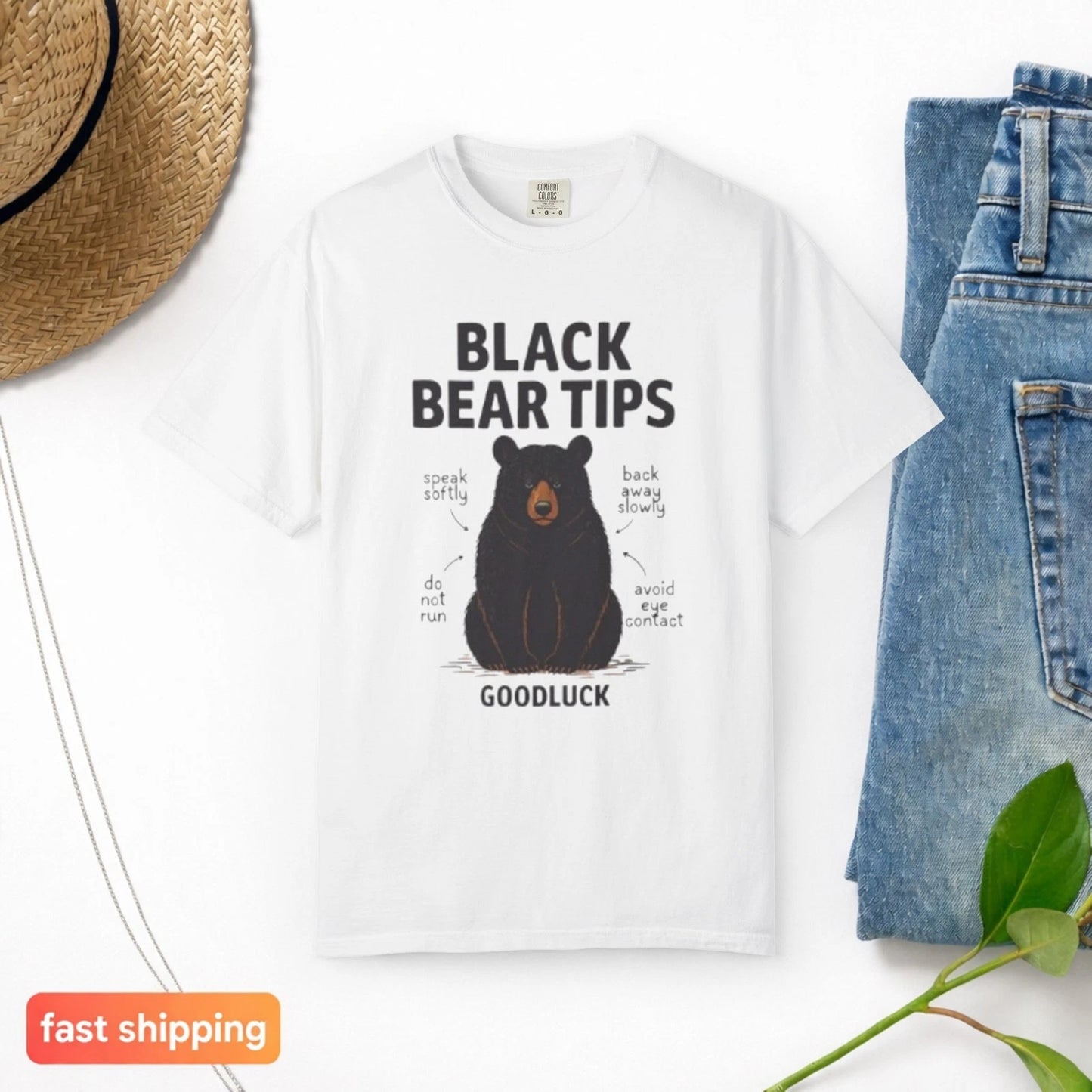 Black Bear Tips T-shirt Unisex Comfort Colors | Funny Hiking Wildlife Teeshirt