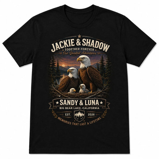Jackie & Shadow Big Bear Lake Eagle T-Shirt Vintage Nature Graphic Tee Men Black