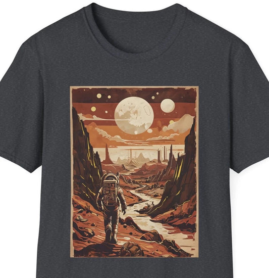 Astronaut Space T-Shirt, Vintage Sci-Fi Graphic Tee, Alien Planet Astronomer