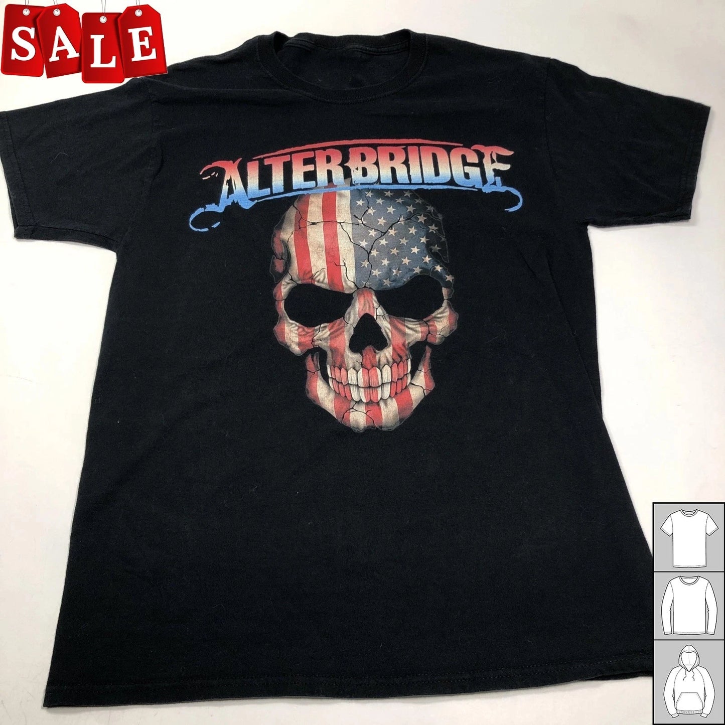 New Popular Alter Bridge American Flag Skull  Cotton Unisex S-5XL Shirt WE709