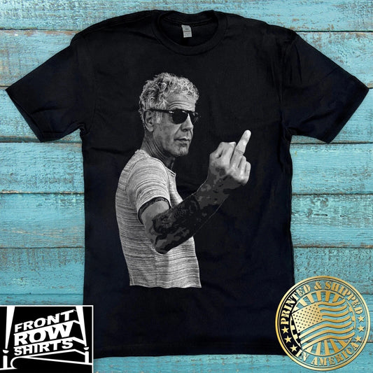 Anthony Bourdain "Middle Finger" T-Shirt, Chef Tribute Graphic Tee,