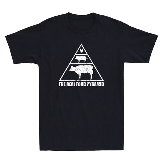 The Real Food Pyramid Carnivore Meat Eater Funny Quote Vintage Men's T-Shirt Tee