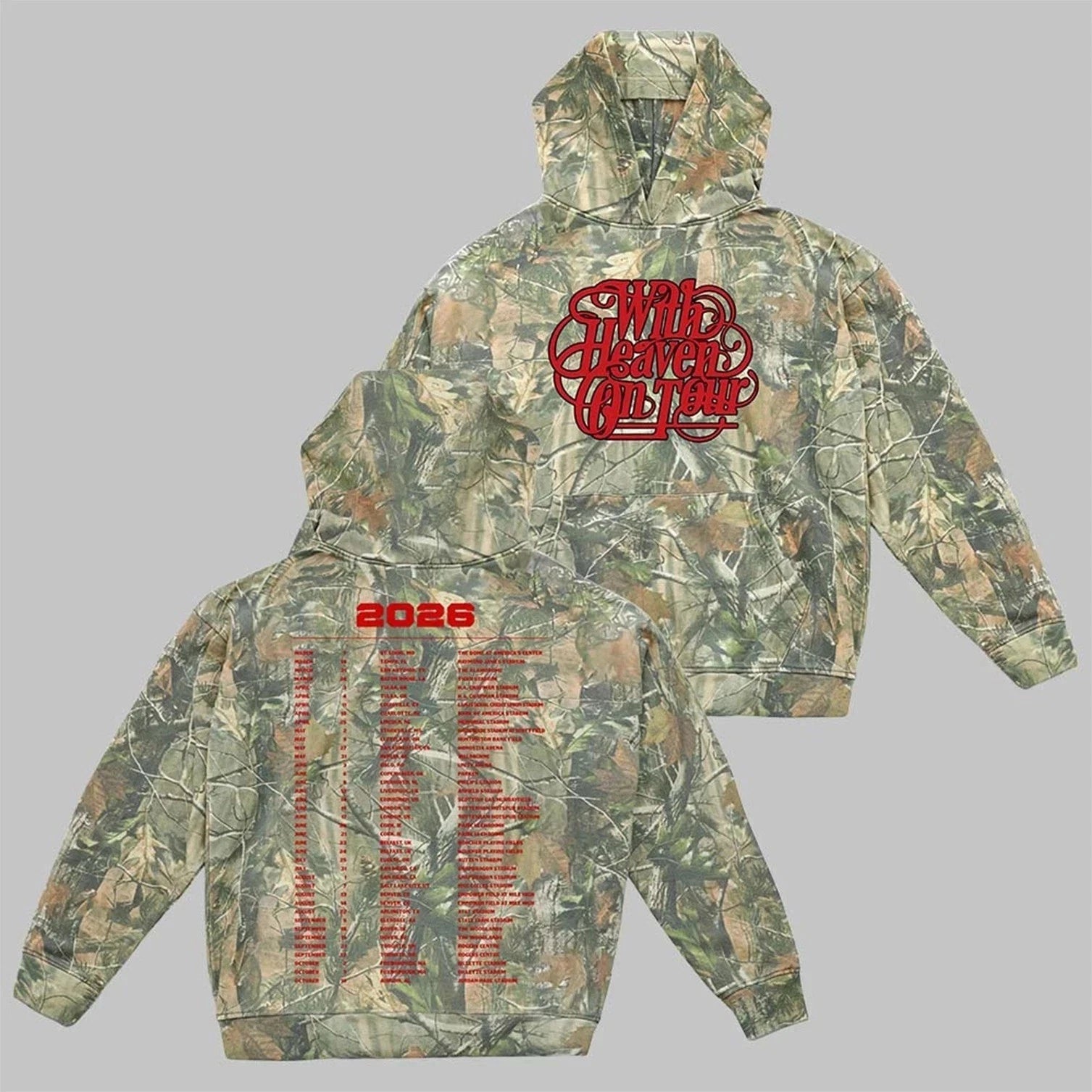 Zach Bryan With Heaven On Top Tour 2026 Merch Camo - All Over Hoodie