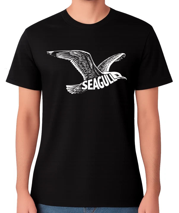 Seagull T-Shirt Flying Bird Graphic Minimal Wildlife Design Unisex Tee