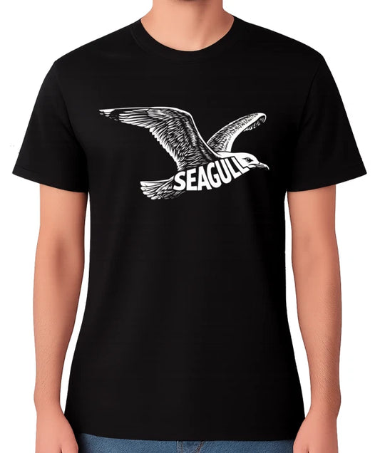 Seagull T-Shirt Flying Bird Graphic Minimal Wildlife Design Unisex Tee