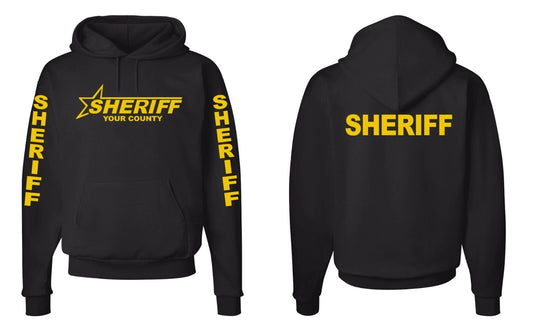 Custom County Sheriff  Logo- Personalize Hooded Sweatshirt S-5XL